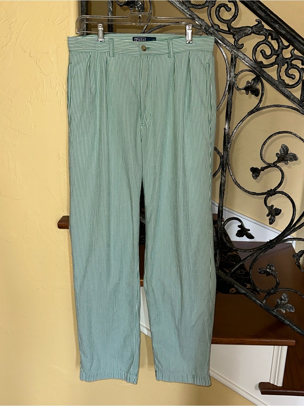 Polo Ralph Lauren Striped Green Seersucker Pants - Picture 2 of 9